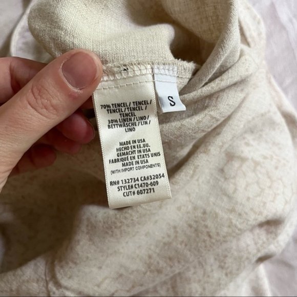 Anthropologie Cloth & Stone Beige Snake Print Linen Tencel Romper size S - Picture 5 of 8